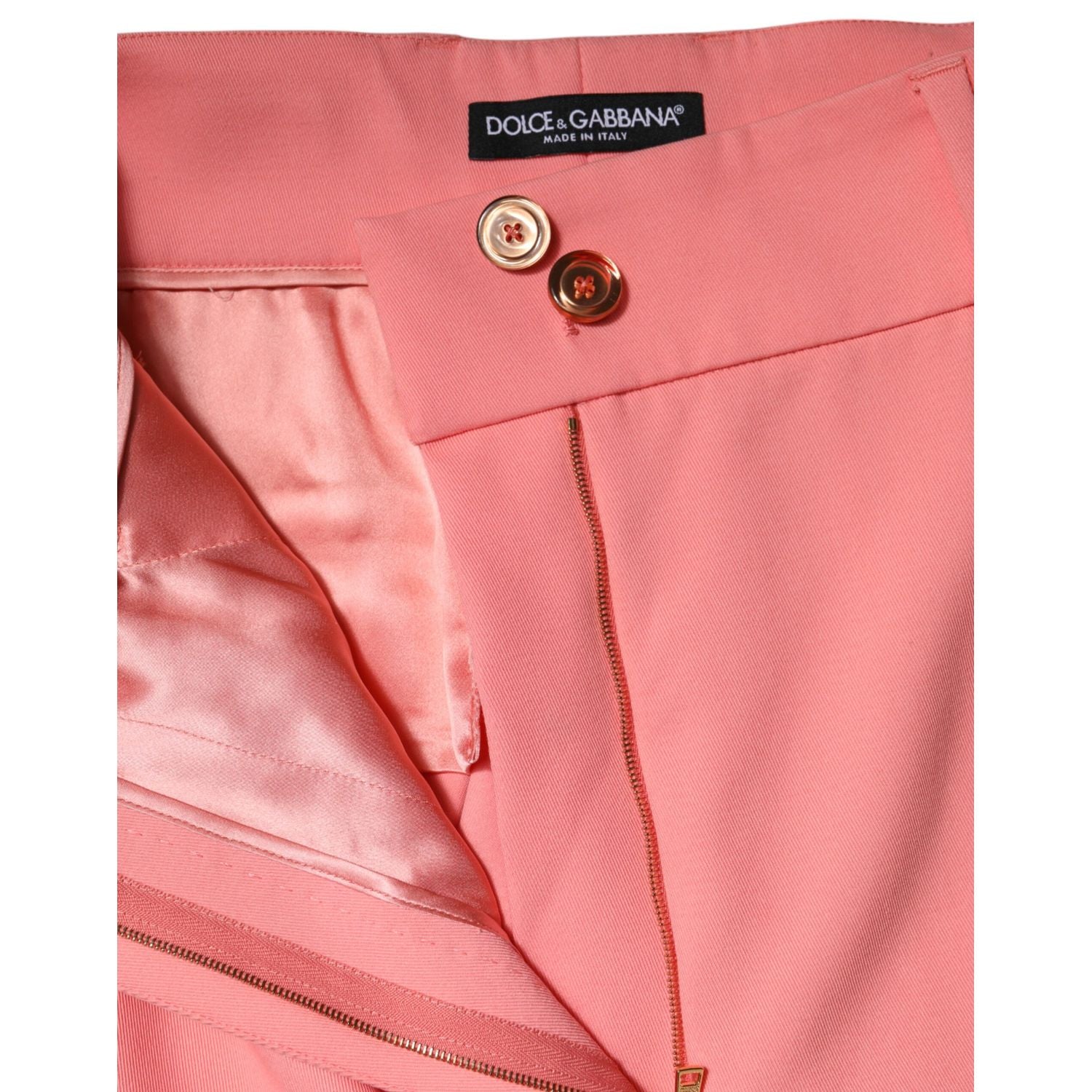 Dolce & Gabbana Pink High Waist Dress Tapered Trouser Pants