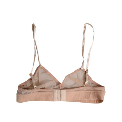 Dolce & Gabbana Powder Pink Nylon DG Logo Non Wire Bra Underwear