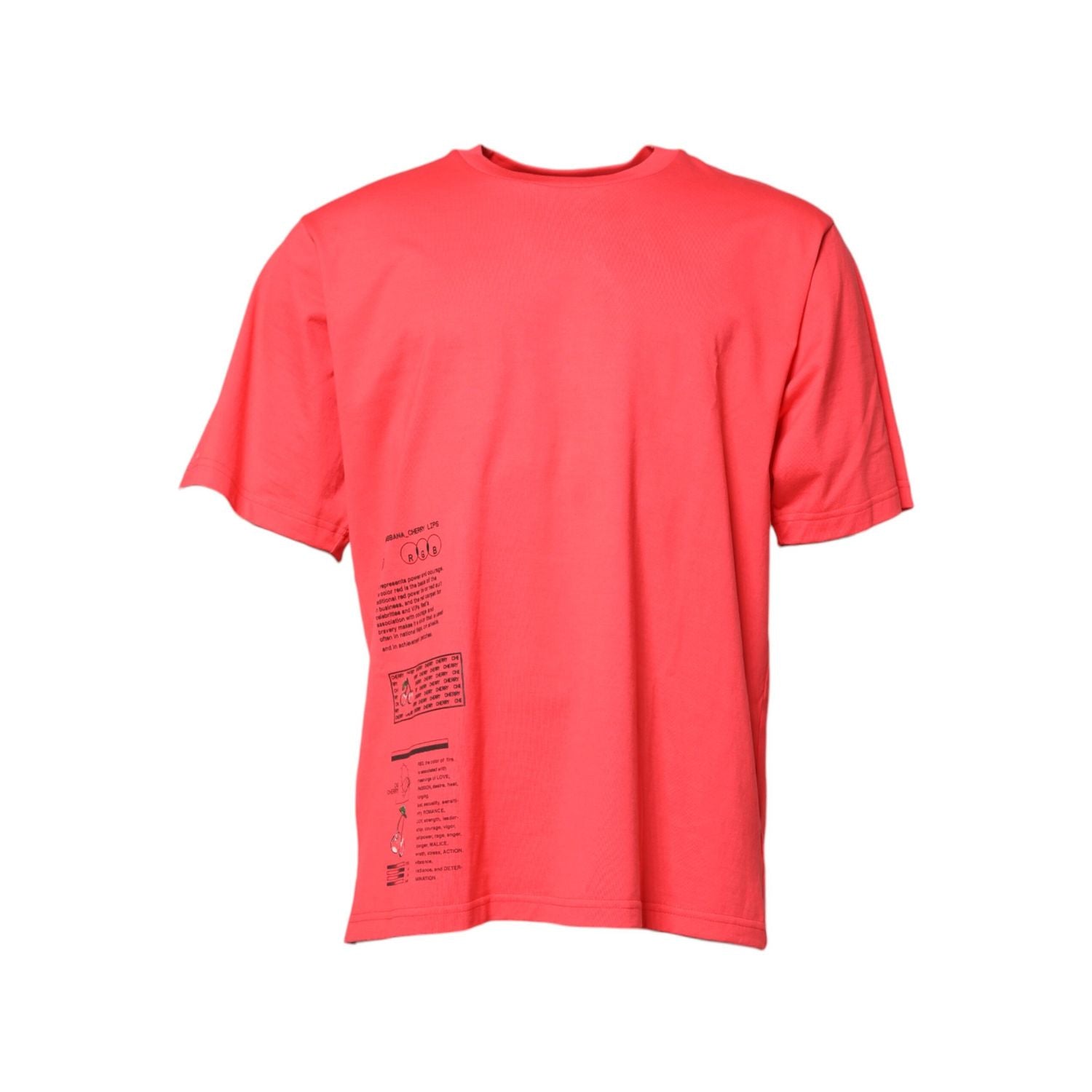 Dolce & Gabbana Red Cotton Lettering Print Crew Neck T-shirt