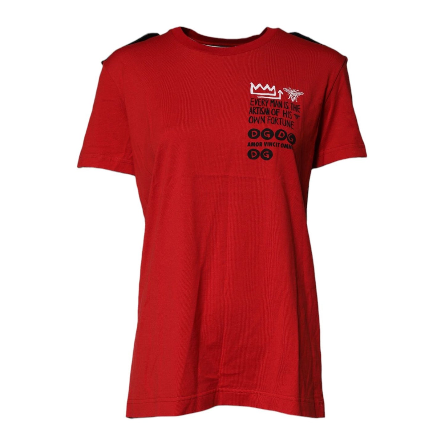 Dolce & Gabbana Red Cotton Round Neck Short Sleeves T-shirt