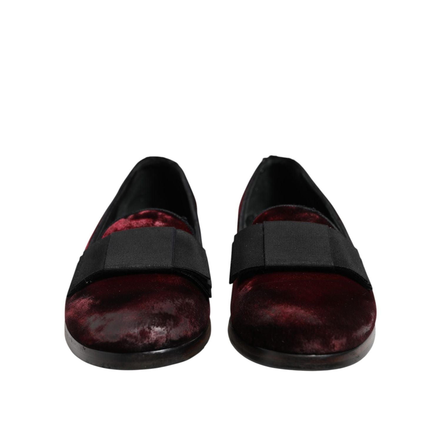 Dolce & Gabbana Red Velvet Men Slip On Loafers Dress Shoes