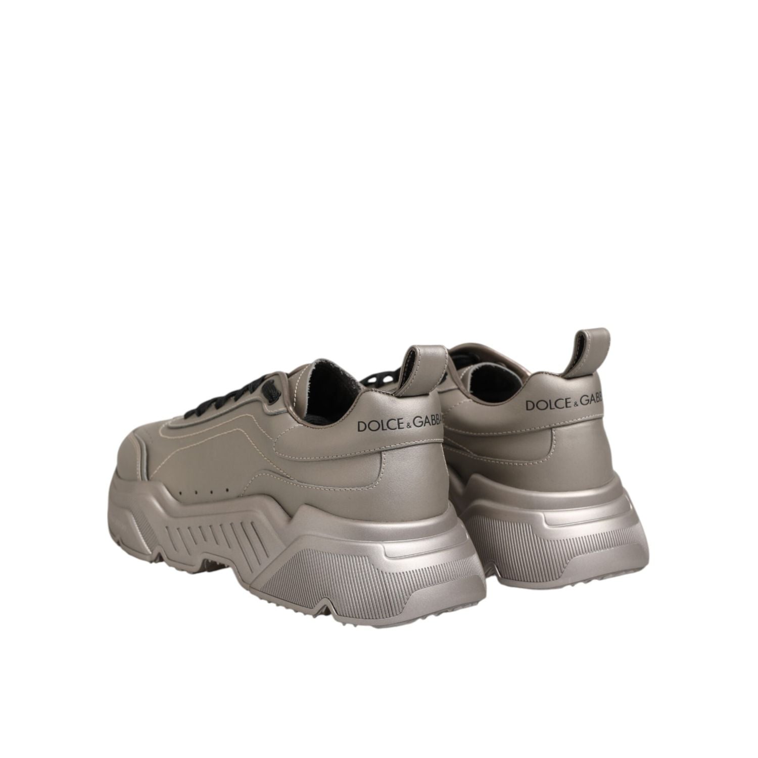 Dolce & Gabbana Silver DAYMASTER Leather Men Sneakers Shoes