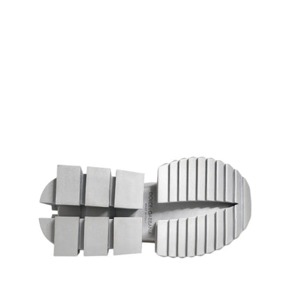 Dolce & Gabbana Silver Leather Super Queen Sneakers Shoes