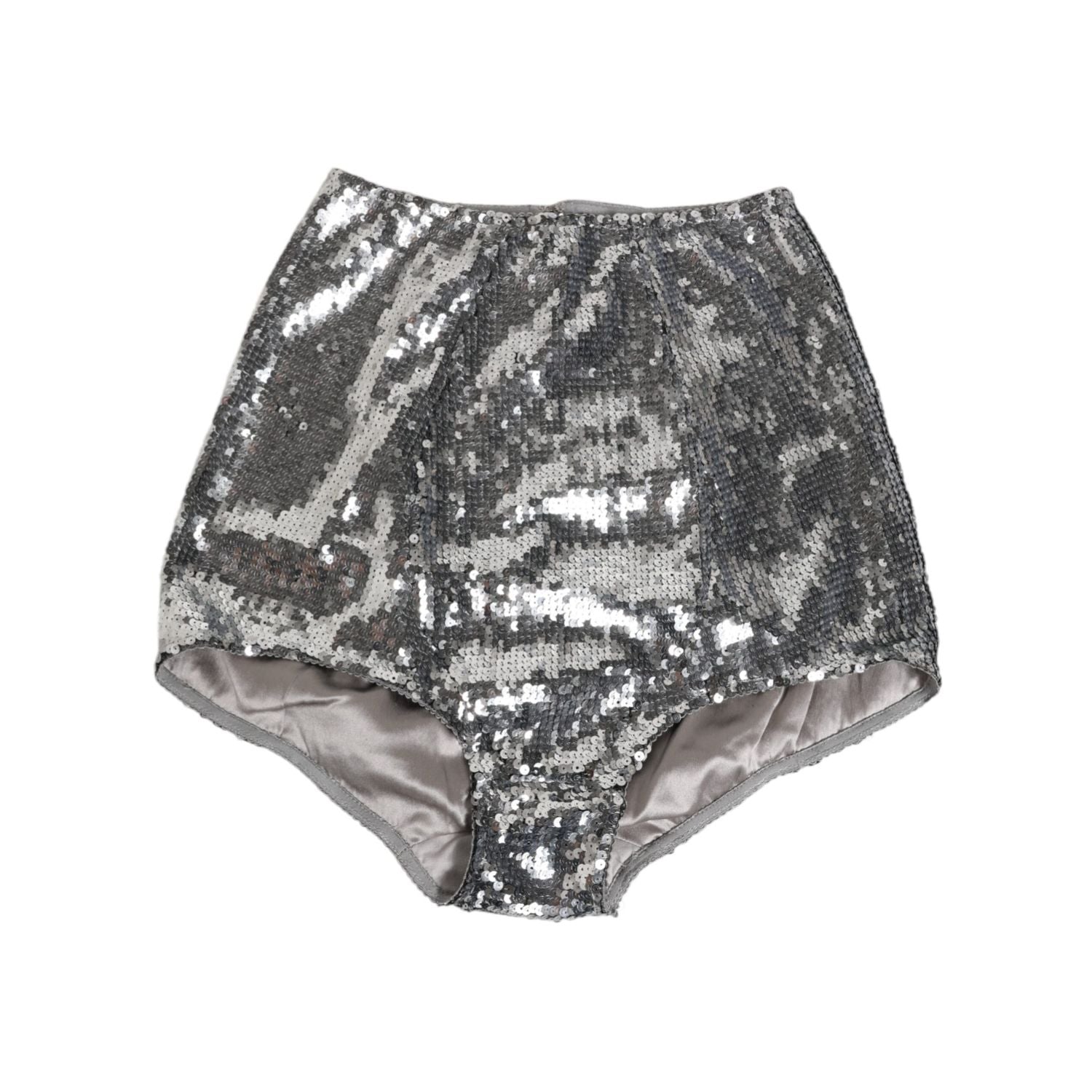 Dolce & Gabbana Silver Nylon Sequined Slip Girdle Panty Underwear