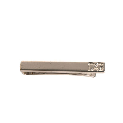 Dolce & Gabbana Silver Tone Brass Logo Branded Tie Clip Bar