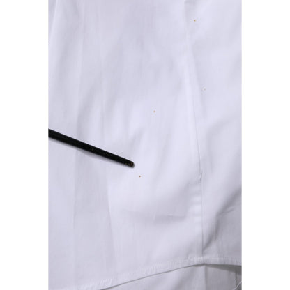 Dolce & Gabbana White Cotton Collared Long Sleeves Shirt Top