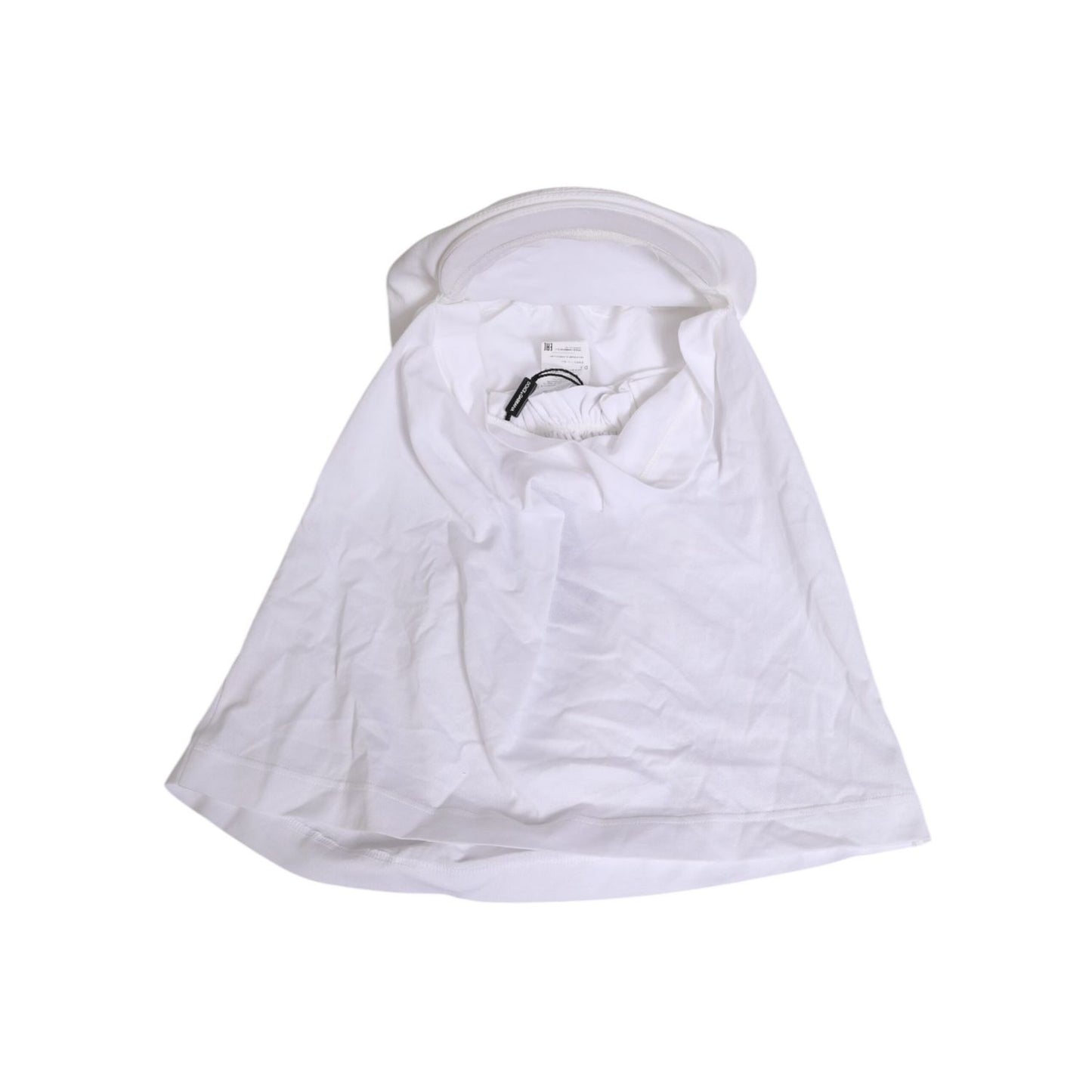 Dolce & Gabbana White Cotton DG Logo Plaque Baseball Balaclava Hat Dolce & Gabbana