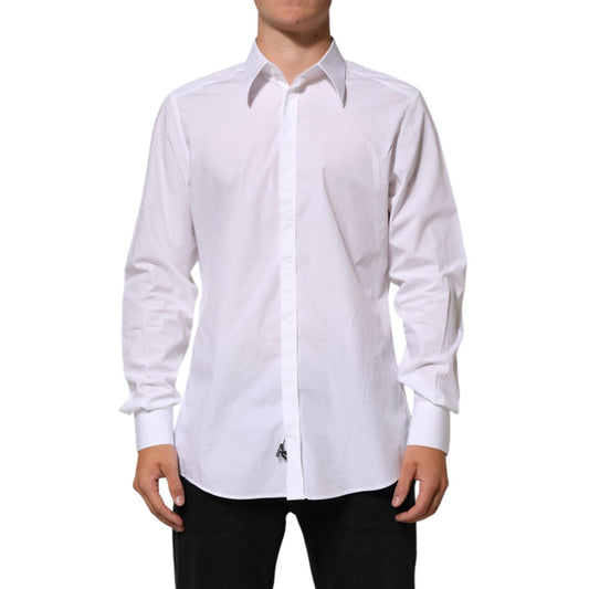 Dolce & Gabbana White Cotton MARTINI Men Formal Dress Shirt Dolce & Gabbana