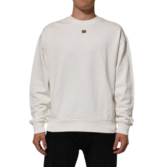 Dolce & Gabbana White DG Logo Crew Neck Sweatshirt Sweater Dolce & Gabbana