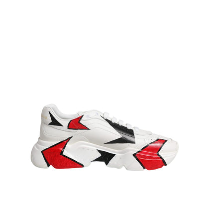 Dolce & Gabbana White Daymaster Hand Painted Sneakers Shoes
