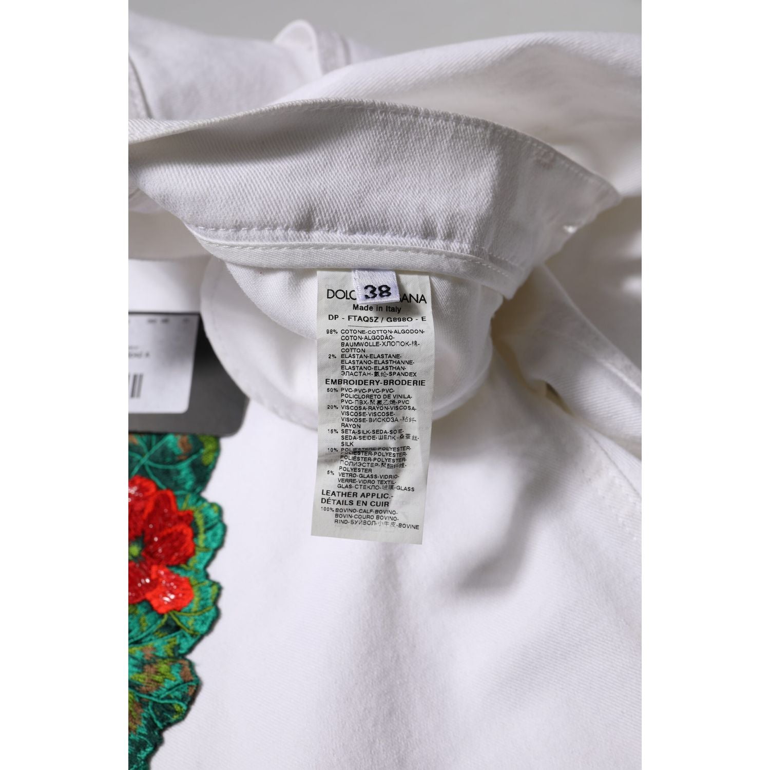 Dolce & Gabbana White Floral Embroidery GIRLY Denim Jeans