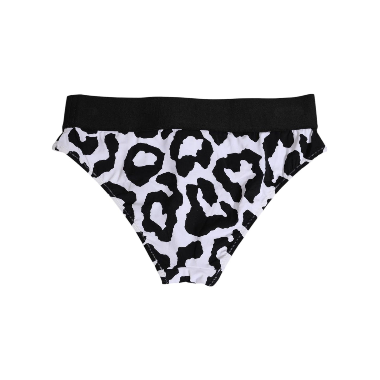 Dolce & Gabbana White Leopard Nylon High Waist Panty Underwear
