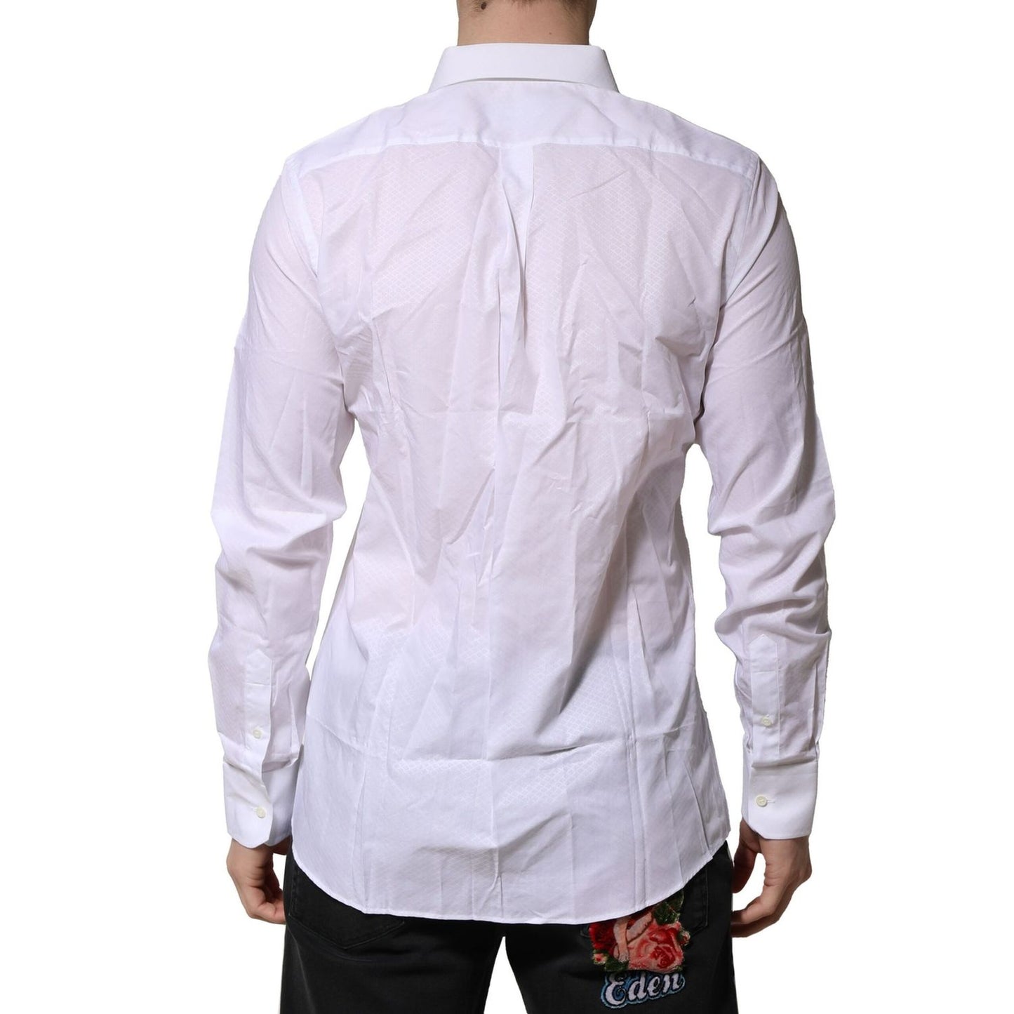 Dolce & Gabbana White MARTINI Long Sleeves Men Formal Shirt