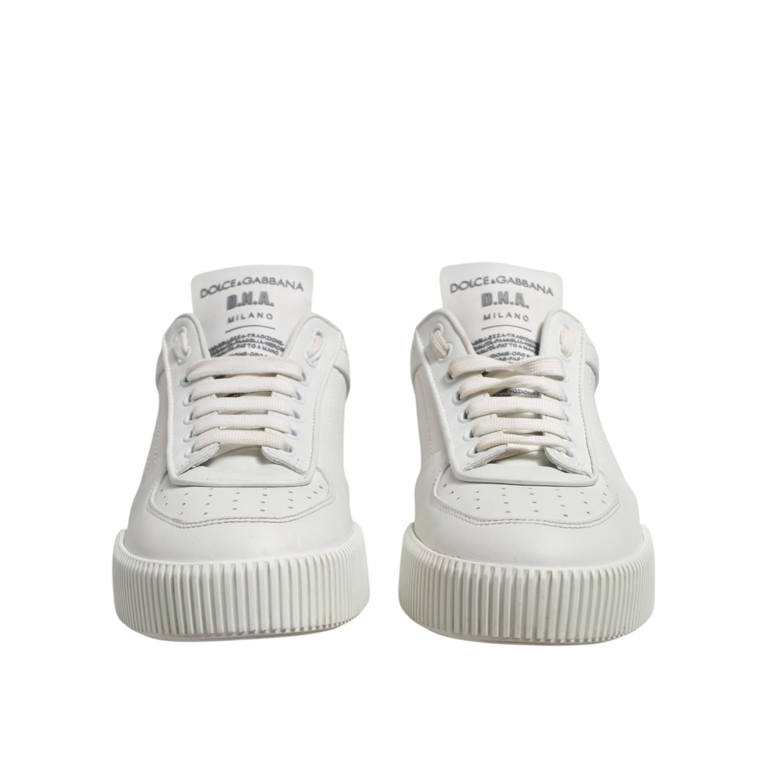 Dolce & Gabbana White Miami Leather Low Top Sneakers Men Shoes