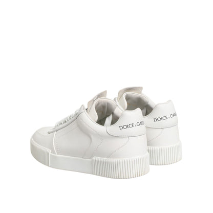 Dolce & Gabbana White Miami Leather Low Top Sneakers Shoes