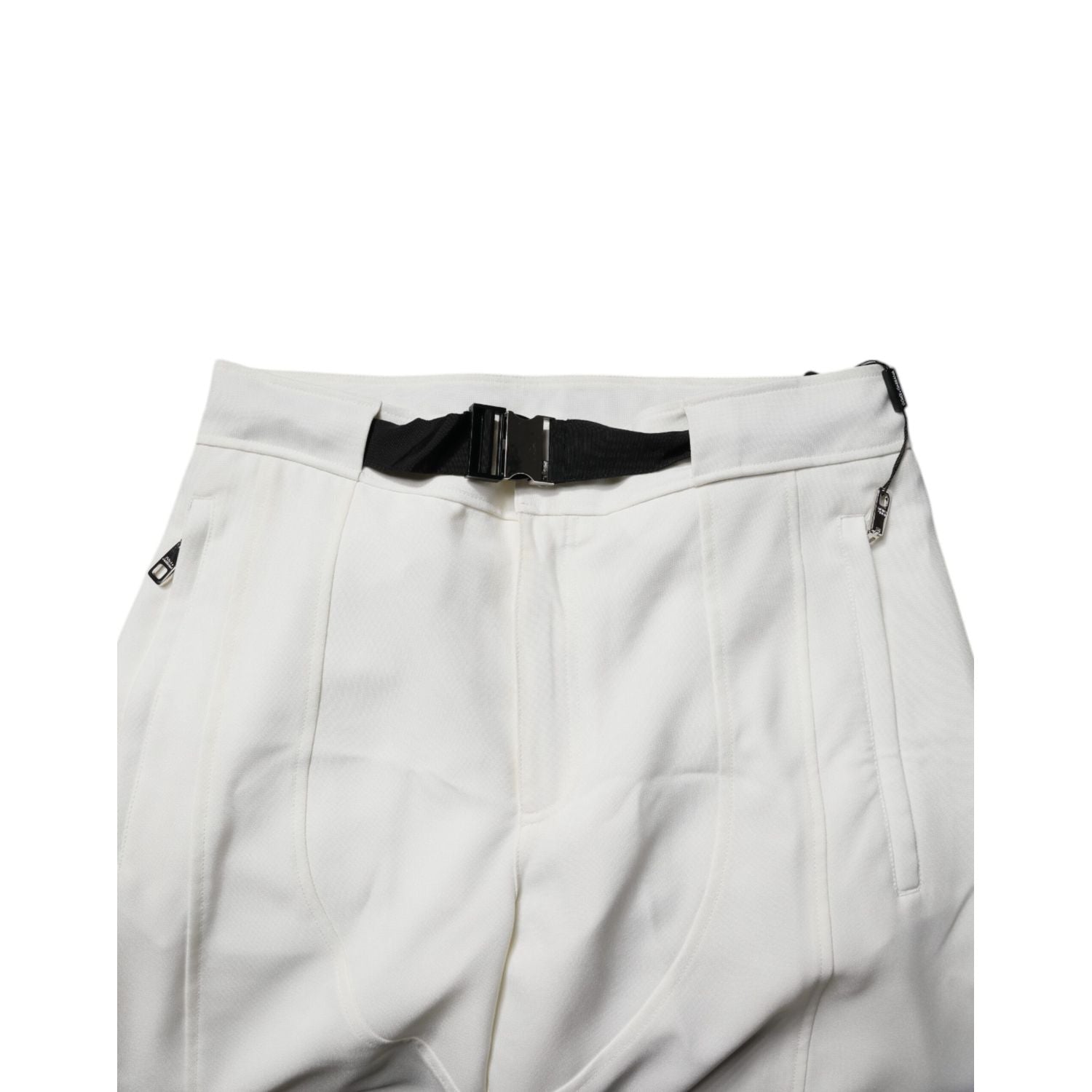 Dolce & Gabbana White Mid Waist Wide Leg Pants