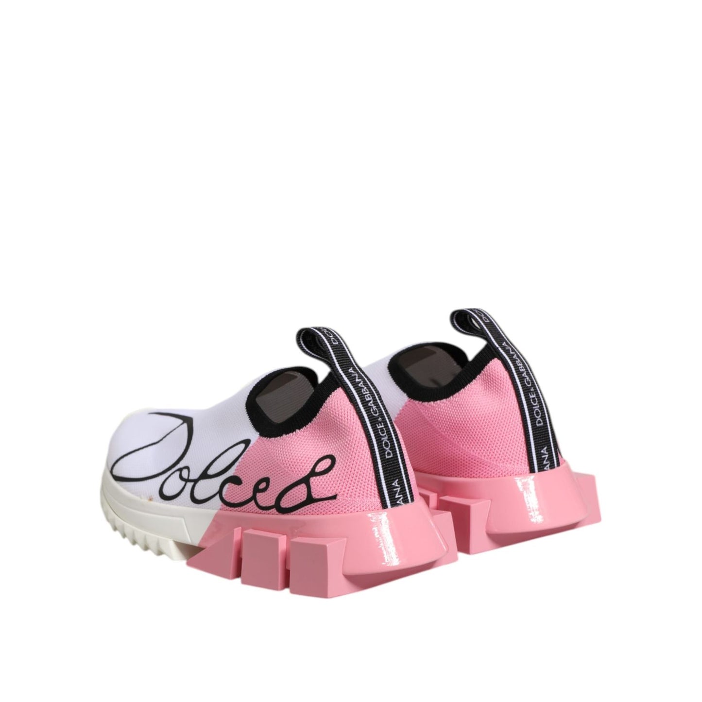 Dolce & Gabbana White Pink Low Top Sorrento Sneakers Shoes