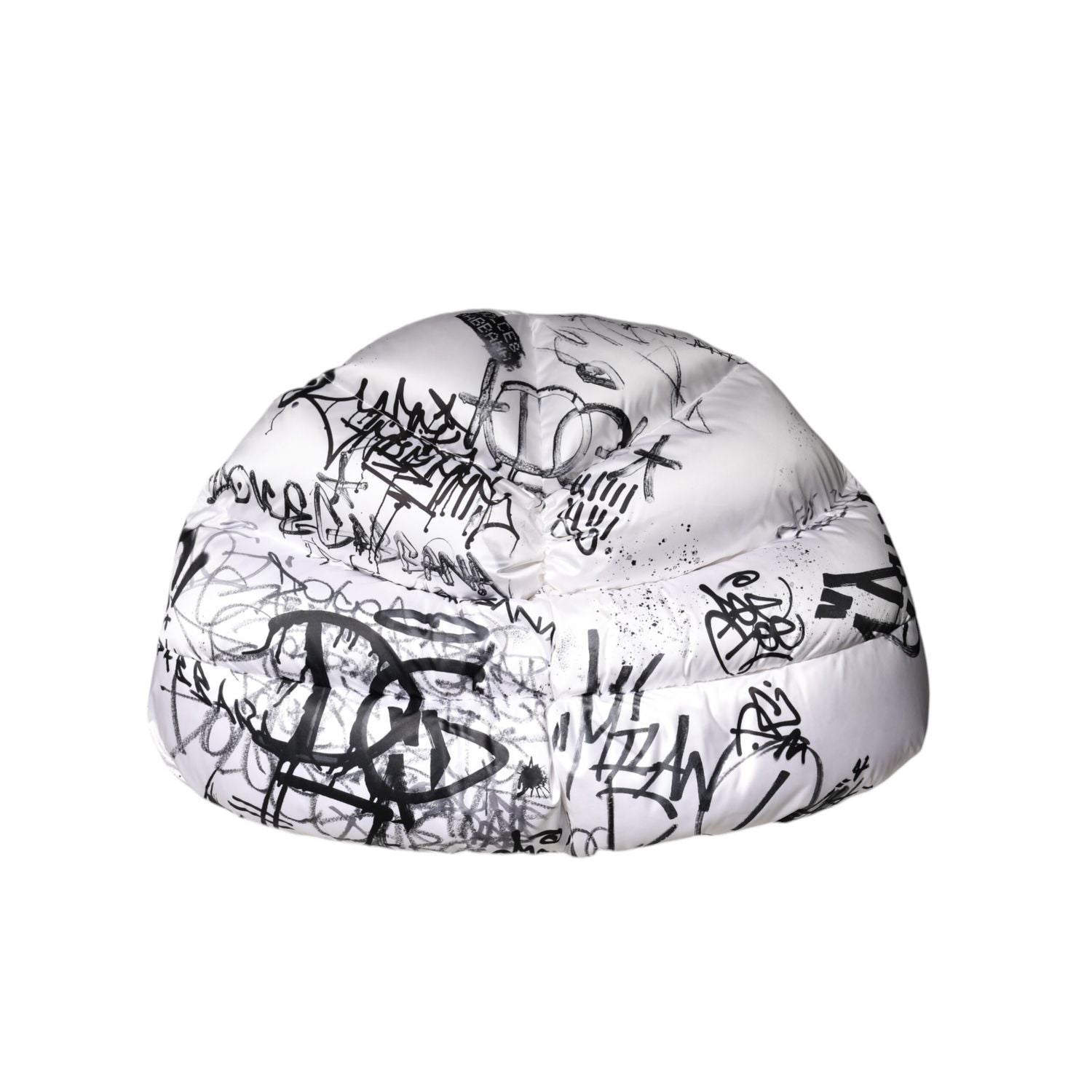 Dolce & Gabbana White Polyester Printed Hood Quilted Hat