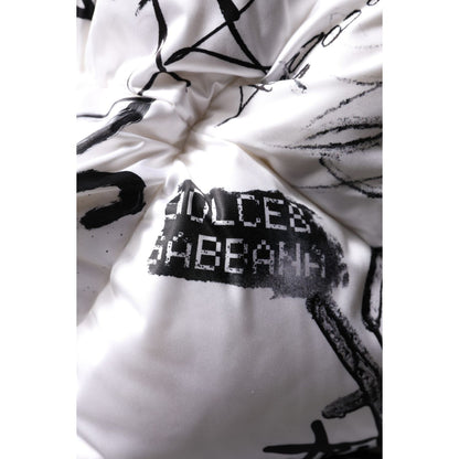 Dolce & Gabbana White Polyester Printed Hood Quilted Hat