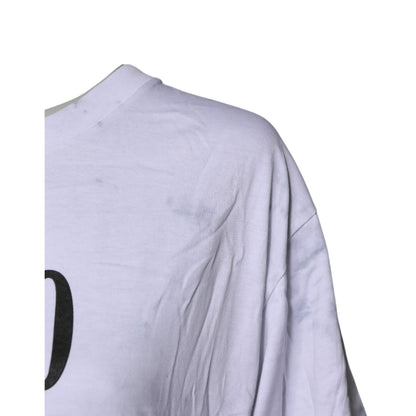 Dolce & Gabbana White Print Lace-Up Cotton Crew Neck T-shirt