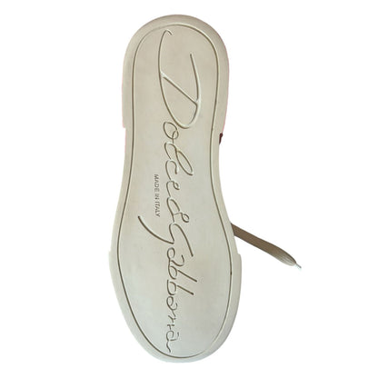 Dolce & Gabbana White Red Logo Portofino Sneakers Shoes