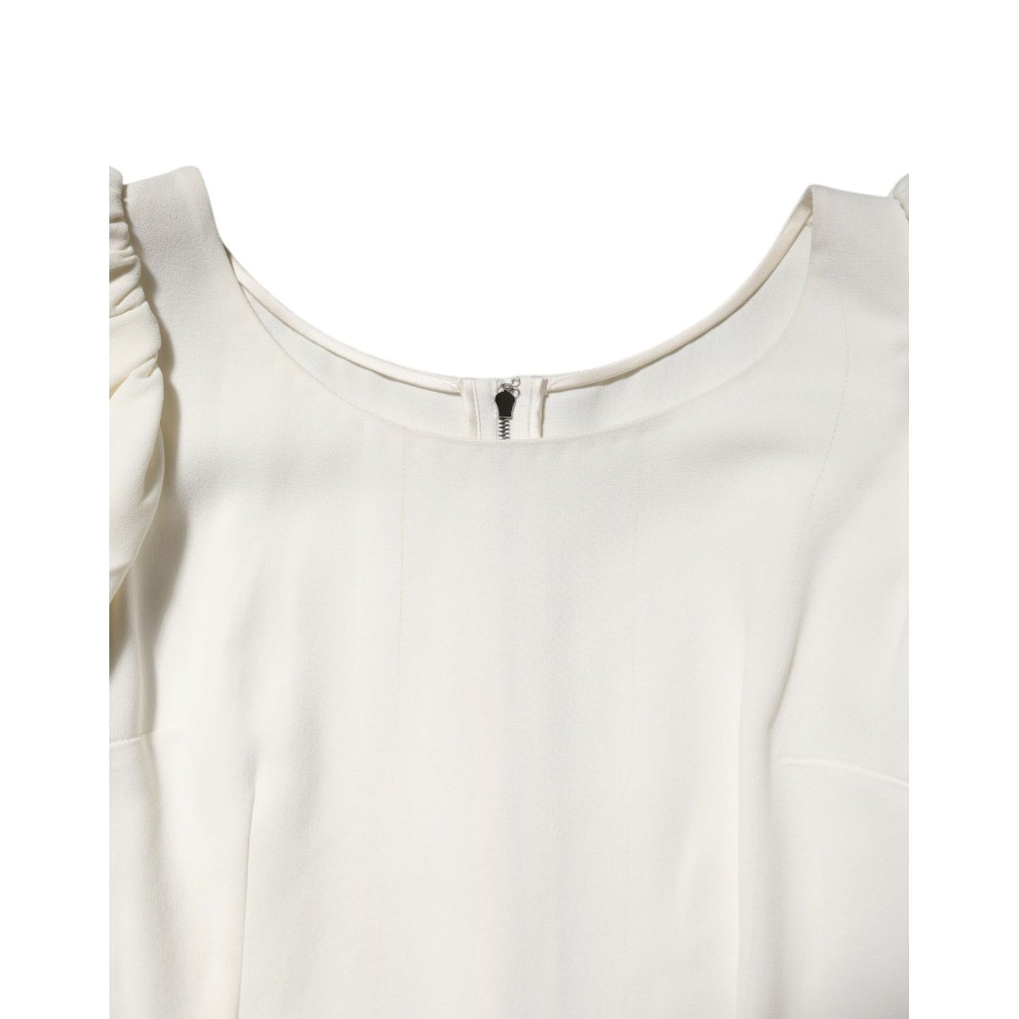 Dolce & Gabbana White Round Neck Short Sleeves Blouse Top