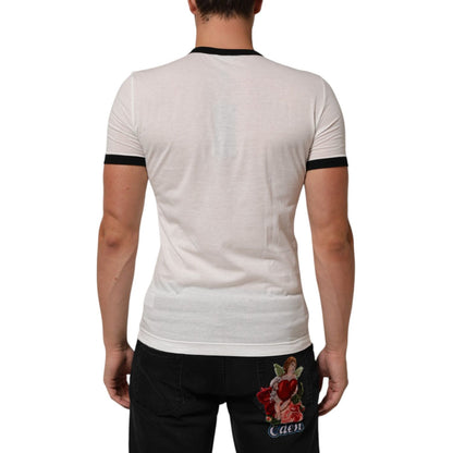 Dolce & Gabbana White Sacred Heart Cotton Crew Neck T-shirt Dolce & Gabbana