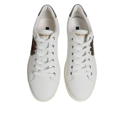 Dolce & Gabbana White Sacred Heart Men Low Top Sneakers Shoes