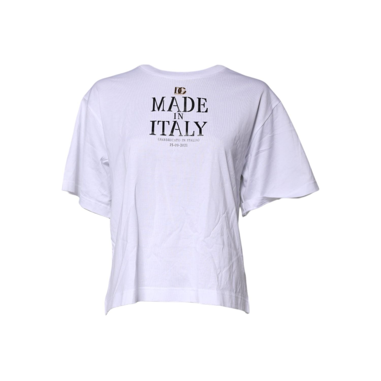 Dolce & Gabbana White Short Sleeves DG Logo Print Top T-shirt