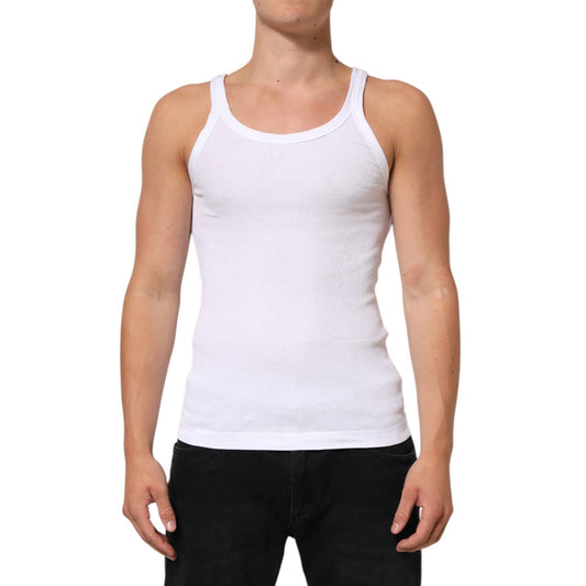 Dolce & Gabbana White Sleeveless Round Neck Tank Top T-shirt Dolce & Gabbana
