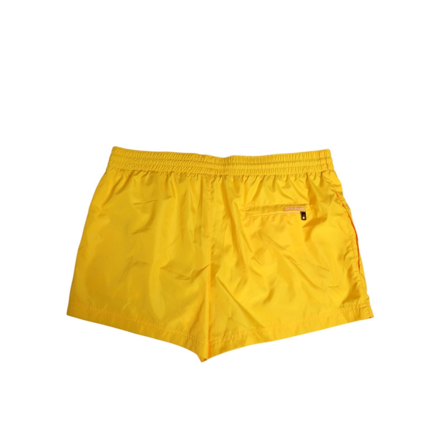 Dolce & Gabbana Yellow Nylon Logo Print Men Boxer Short Swimwear