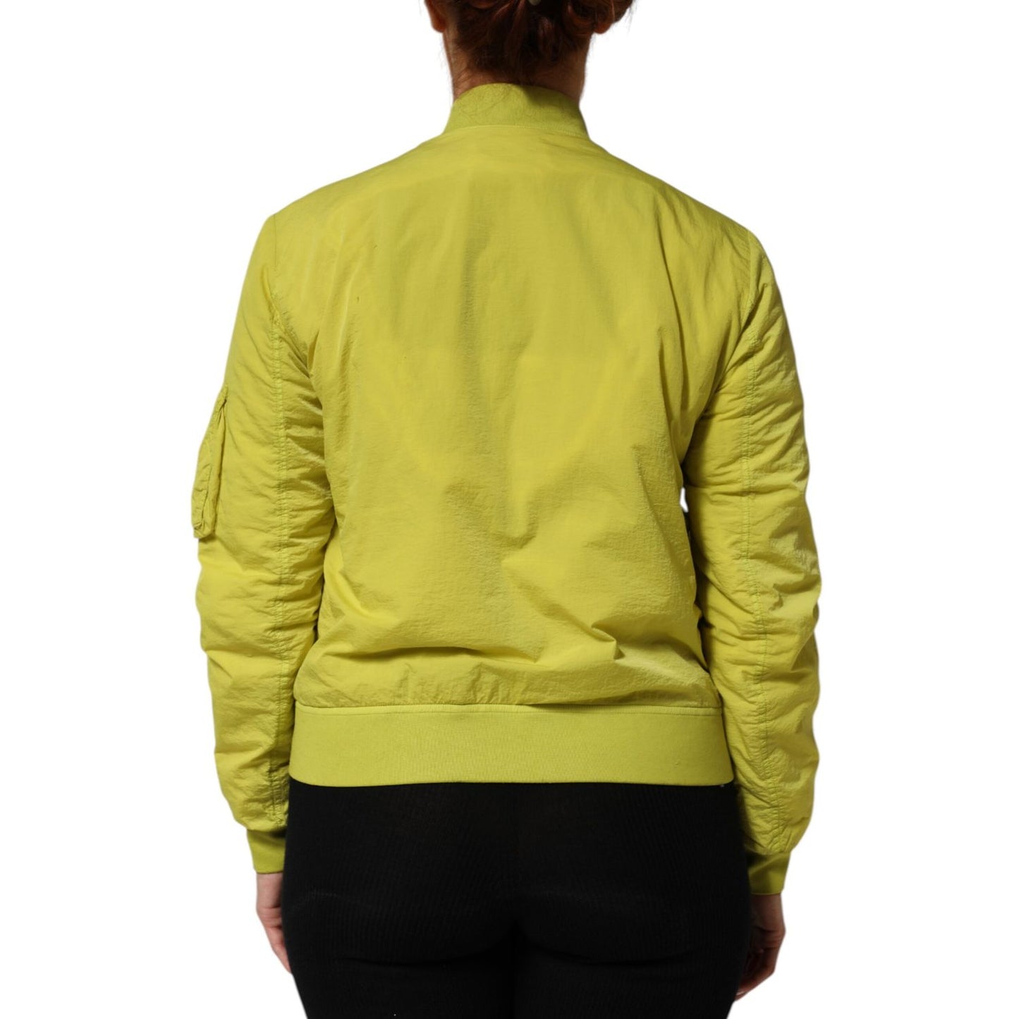 Dolce & Gabbana Yellow Polyamide Zipper Bomber Women’s Jacket