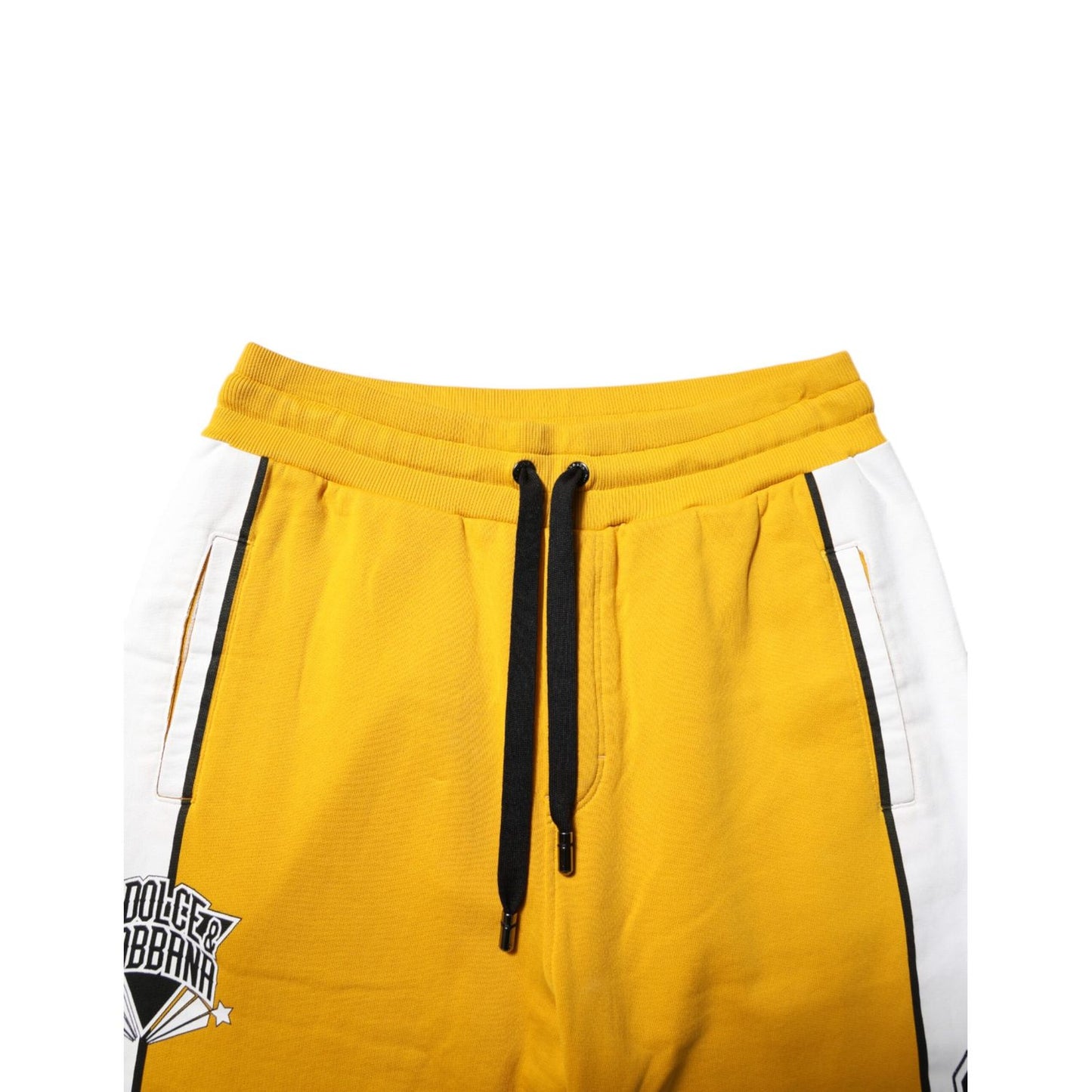 Dolce & Gabbana Yellow Print Cotton Drawstring Jogger Pants