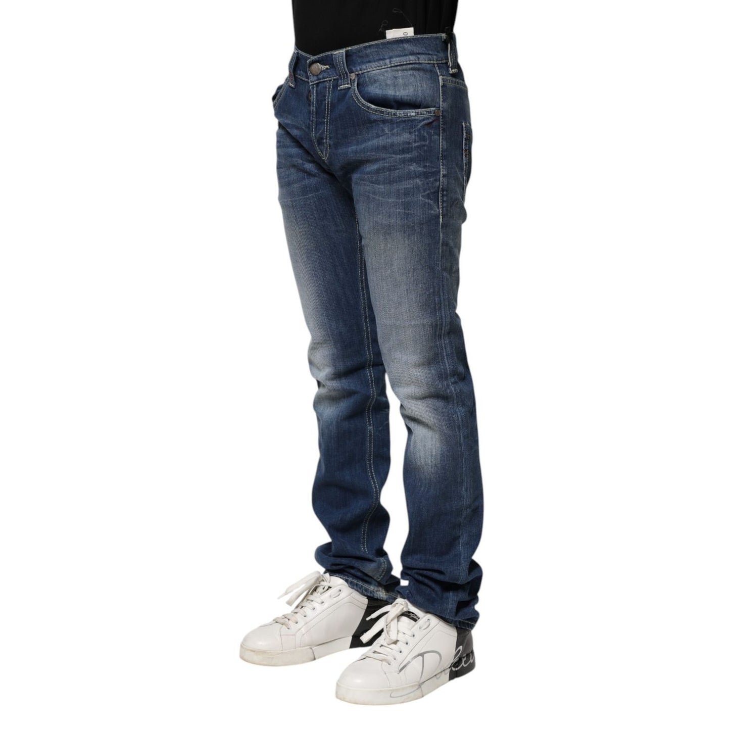 Dondup Blue Washed Skinny Fit Casual Men Denim Jeans Dondup