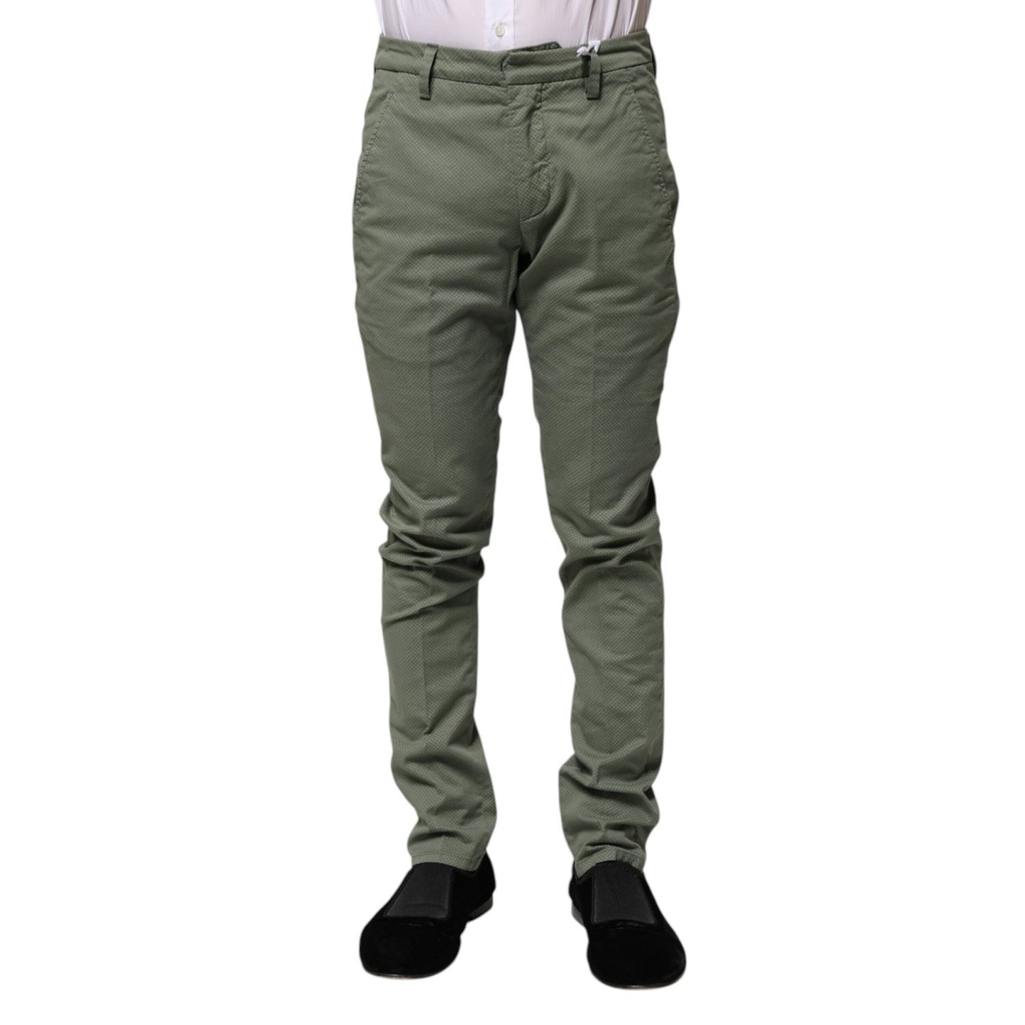 Dondup Green Mid Waist Skinny Fit Casual Pants Dondup