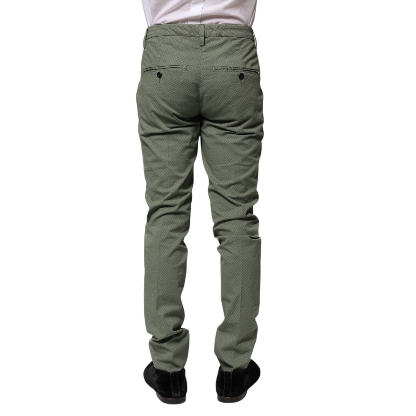 Dondup Green Mid Waist Skinny Fit Casual Pants Dondup