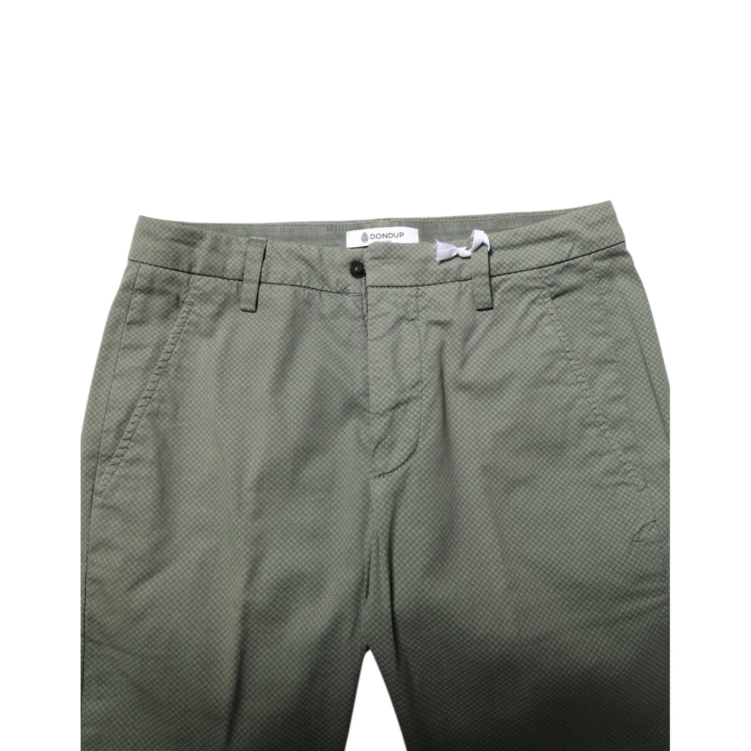 Dondup Green Mid Waist Skinny Fit Casual Pants