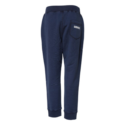 Dsquared² Blue Cotton Mid Waisted Jogger Pants