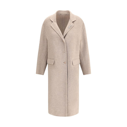 Ermanno Scervino Beige Wool Coat Ermanno Scervino