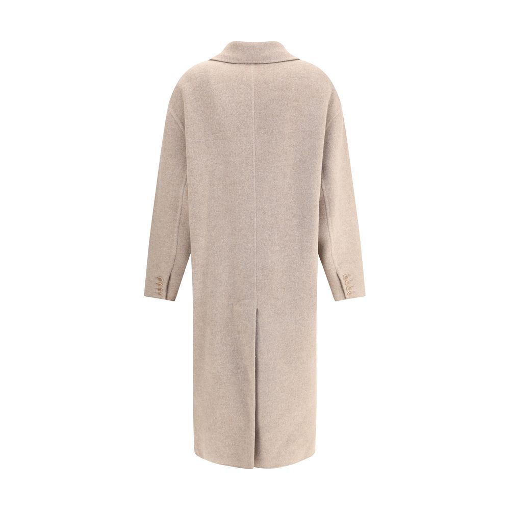 Ermanno Scervino Beige Wool Coat Ermanno Scervino