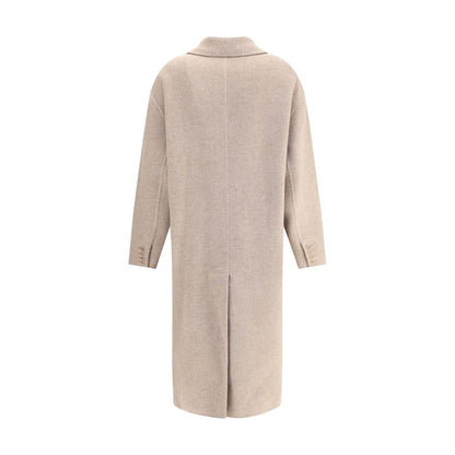Ermanno Scervino Beige Wool Coat Ermanno Scervino