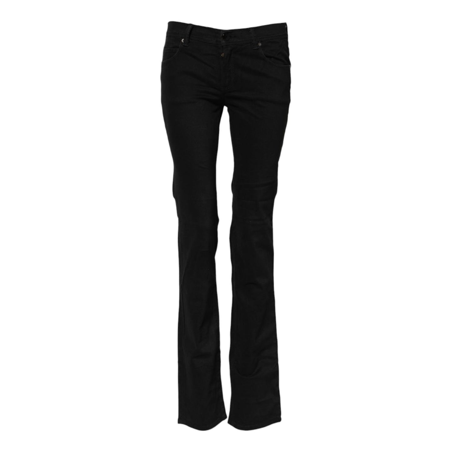 Ermanno Scervino Black Cotton Stretch Flared Bootcut Denim Jeans Ermanno Scervino