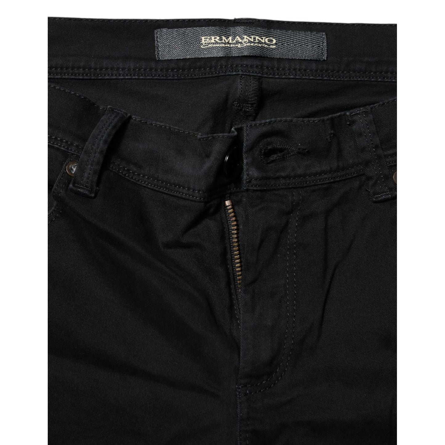 Ermanno Scervino Black Cotton Stretch Flared Bootcut Denim Jeans Ermanno Scervino