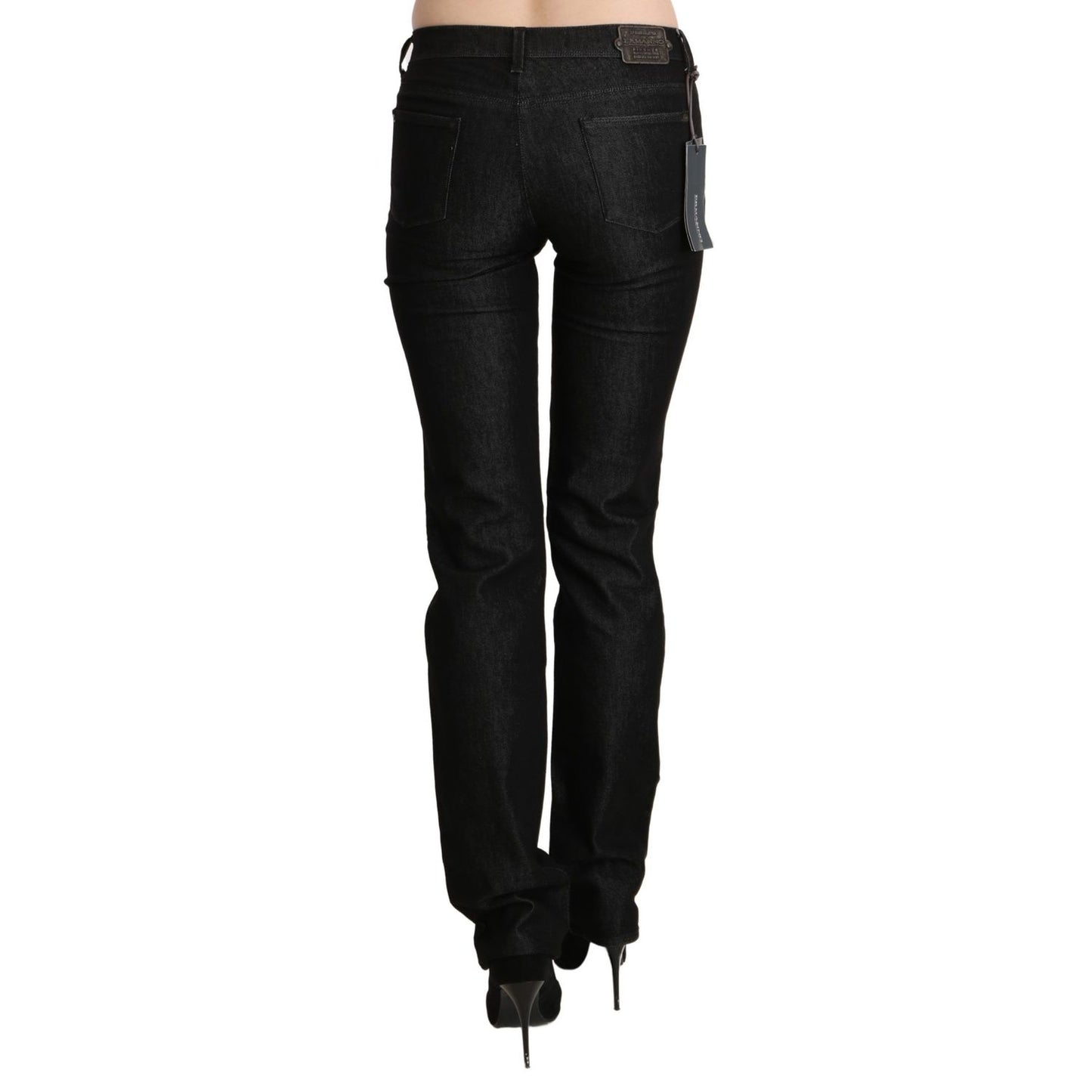 Ermanno Scervino Black Mid Waist Skinny Slim Denim Trouser Ermanno Scervino