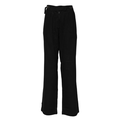 Ermanno Scervino Black Straight Fit High Waist Pants Ermanno Scervino