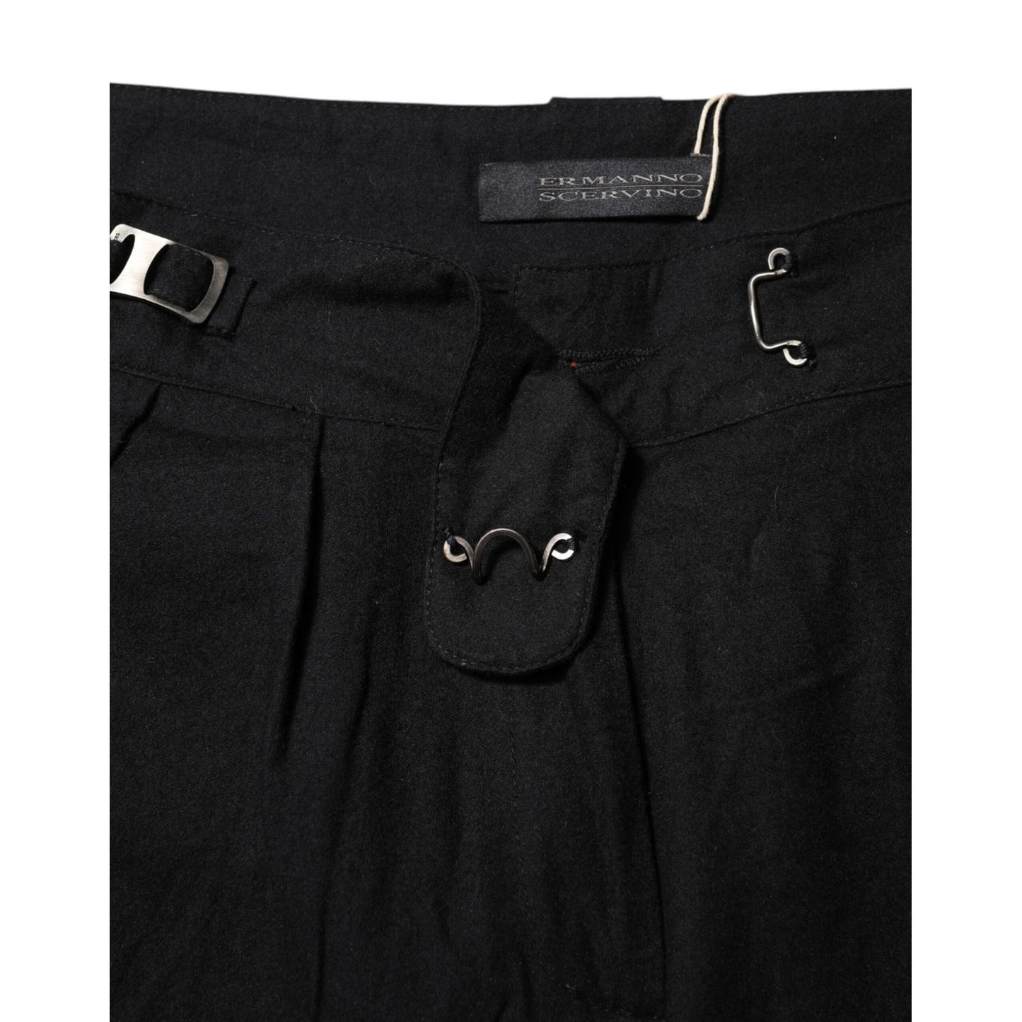 Ermanno Scervino Black Straight Fit High Waist Pants Ermanno Scervino