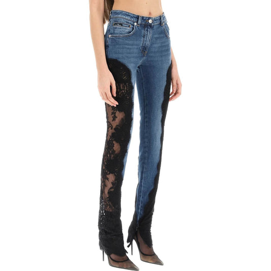 Dolce & Gabbana slim fit jeans with lace inserts Jeans Dolce & Gabbana