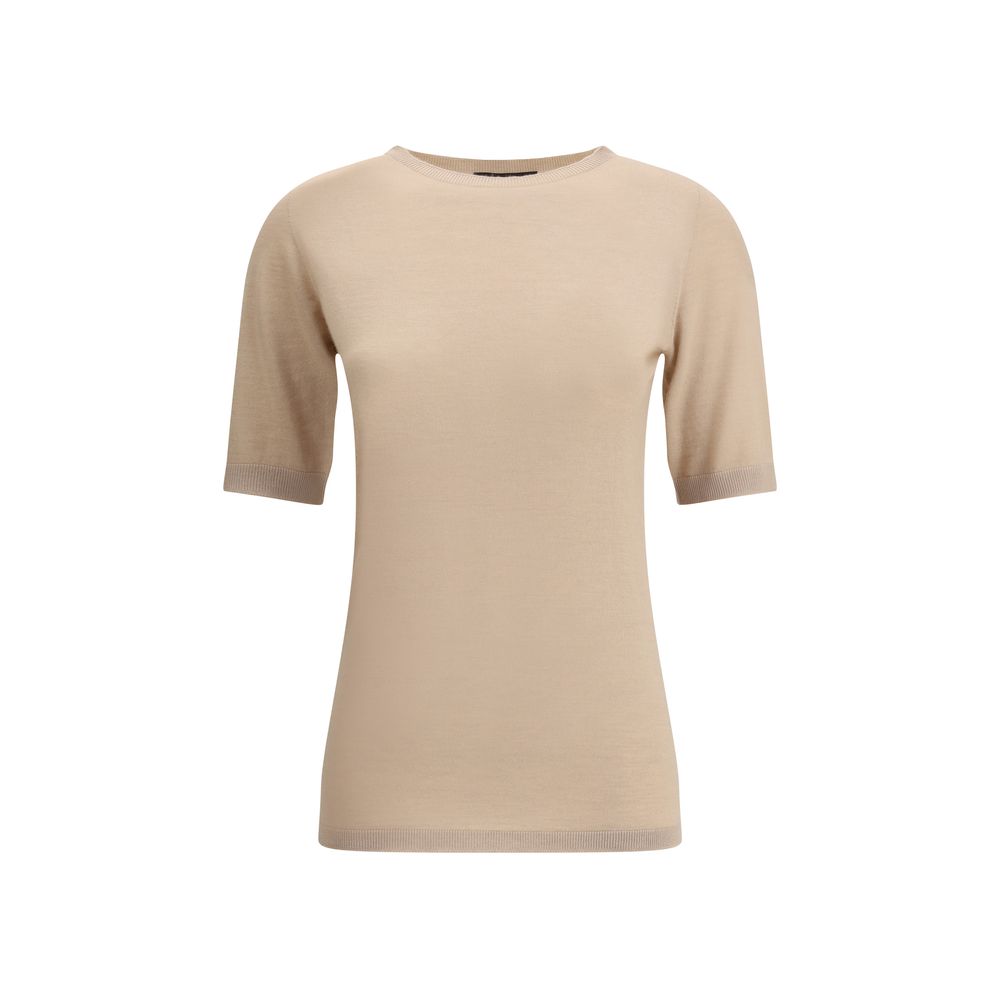 Fabiana Filippi Beige Cashmere T-Shirt Fabiana Filippi