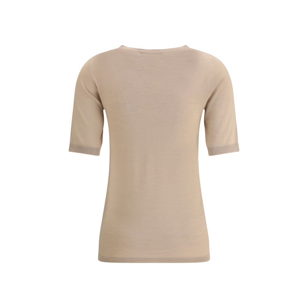 Fabiana Filippi Beige Cashmere T-Shirt Fabiana Filippi