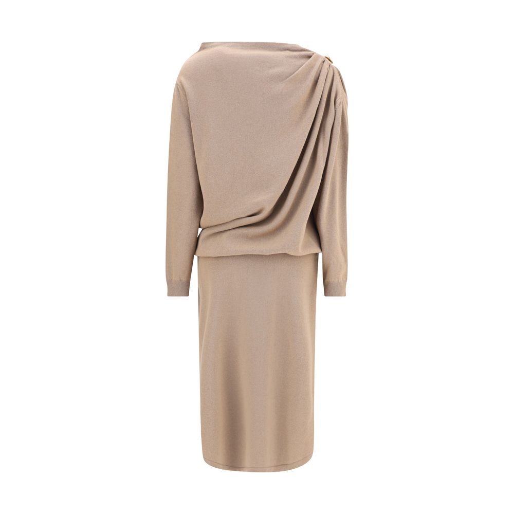 Fabiana Filippi Beige Fleece Wool Casual Dress Fabiana Filippi